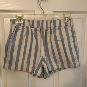 Forever 21 High Waist Blue and White Striped Shorts